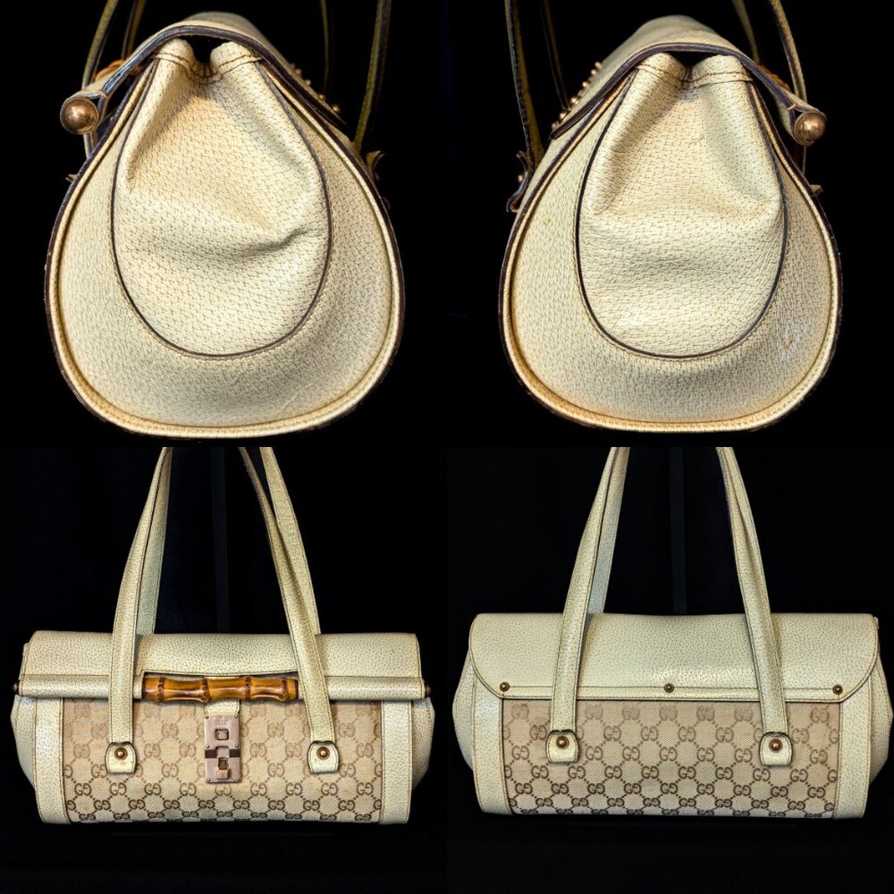GUCCI Bamboo 1947 Bullet Bag - Off White - Picture 15 of 16